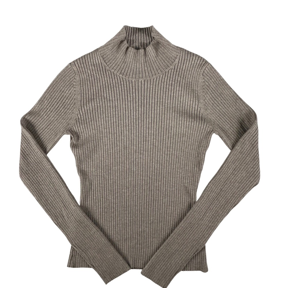 Gentle‎ Fawn Arlen Ribbed Mock Neck Sweater Womens Small Taupe Brown GF2410-3080